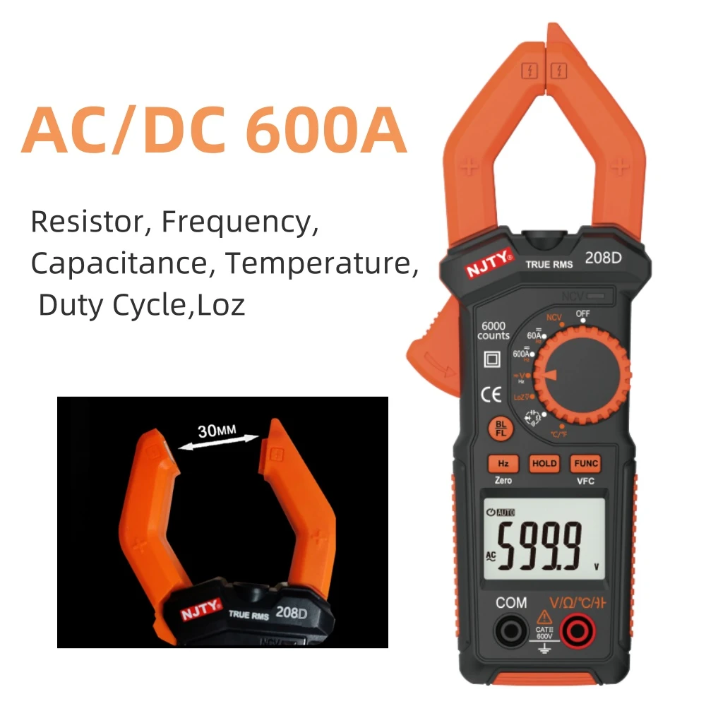 208 Series 600A AC Digital Clamp Meter