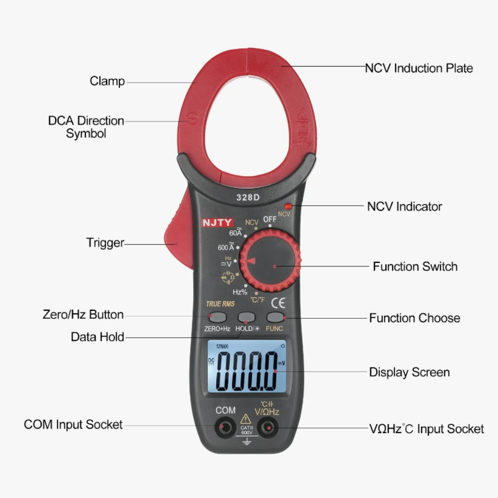328D 600A AC/DC Digital Clamp Meter