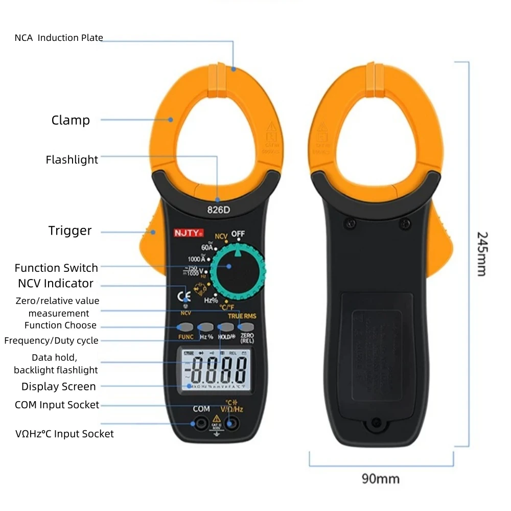 826 Series 1000A AC/DC Digital Clamp Meter