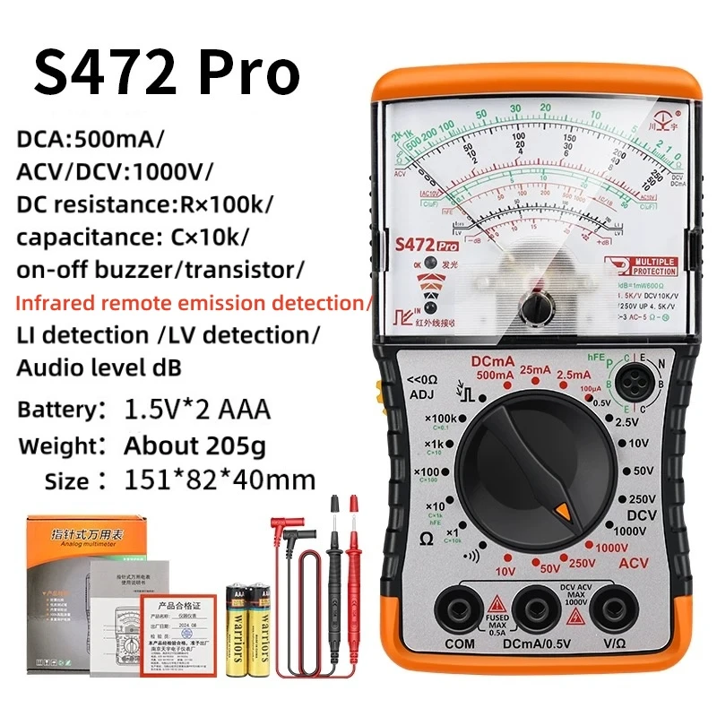 S471/472Pro Mini Electrical maintenance Analog Multimeter High precision S471/472Pro Mini Electrical maintenance Analog Multimeter High precision