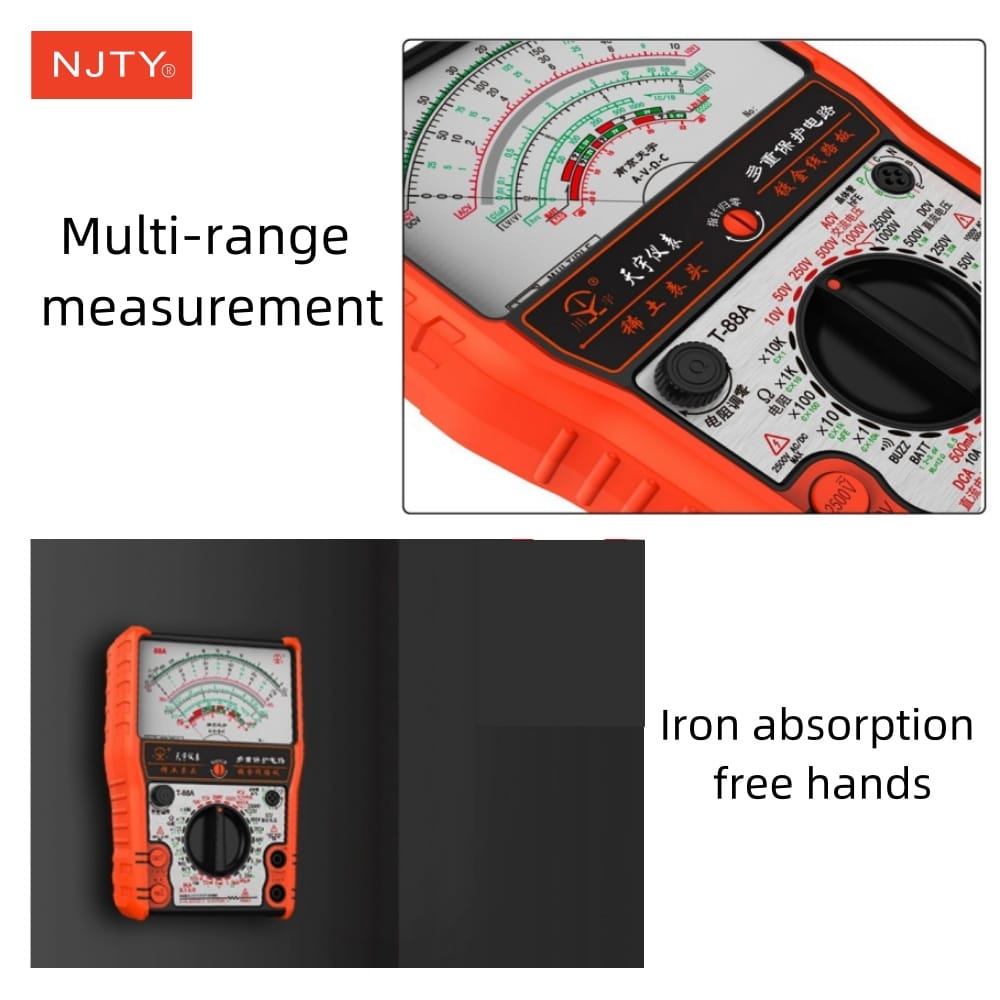 New Analog Multimeter T88A/B/C /L//N AC/DC 2500V Resistor Tester New Analog Multimeter T88A/B/C /L//N AC/DC 2500V Resistor Tester
